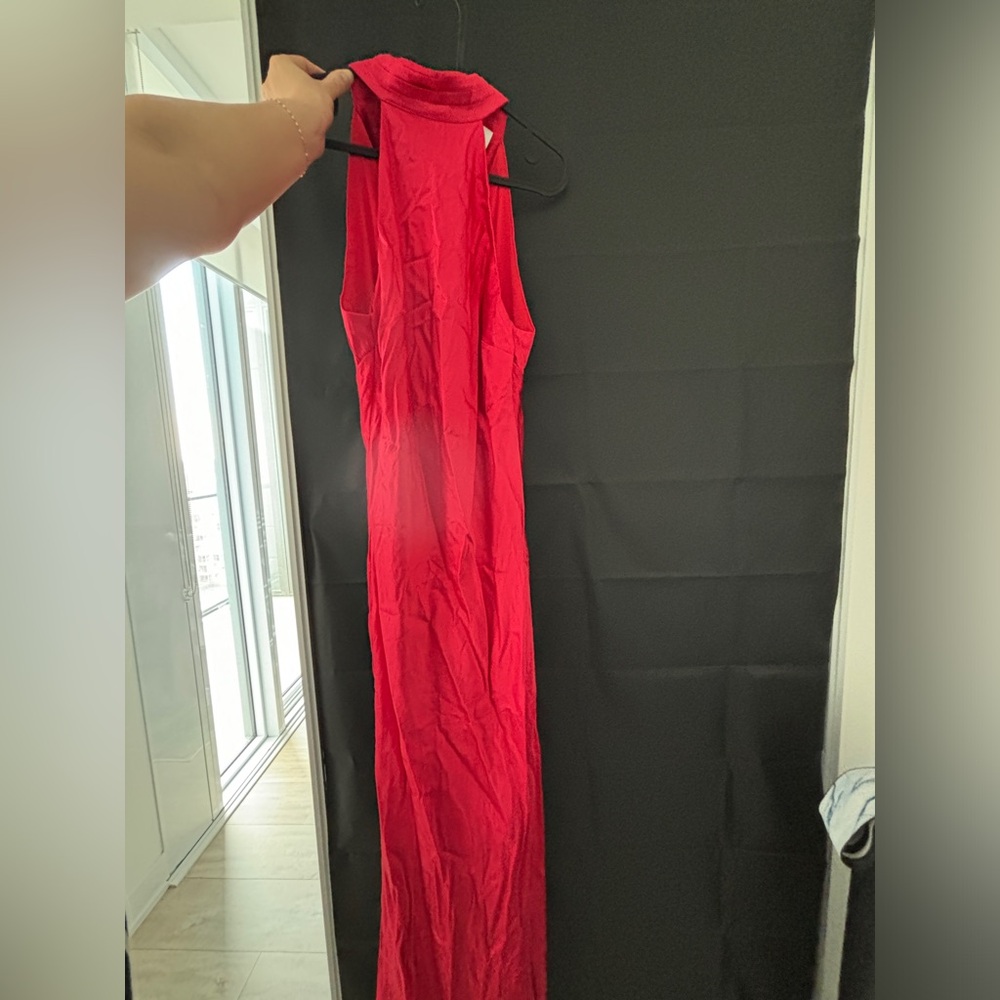 Meshki Satin Drape Back Maxi Dress - Claire - Picture 3 of 4